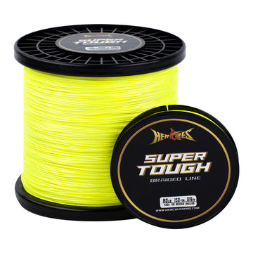 HERCULES SUPER TOUGH  Fluo Yellow Braided Fishing Line HERCULES